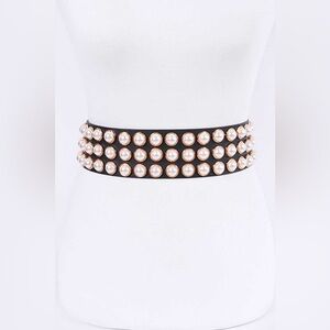 Plus Size Pearl Stud Statement Belt